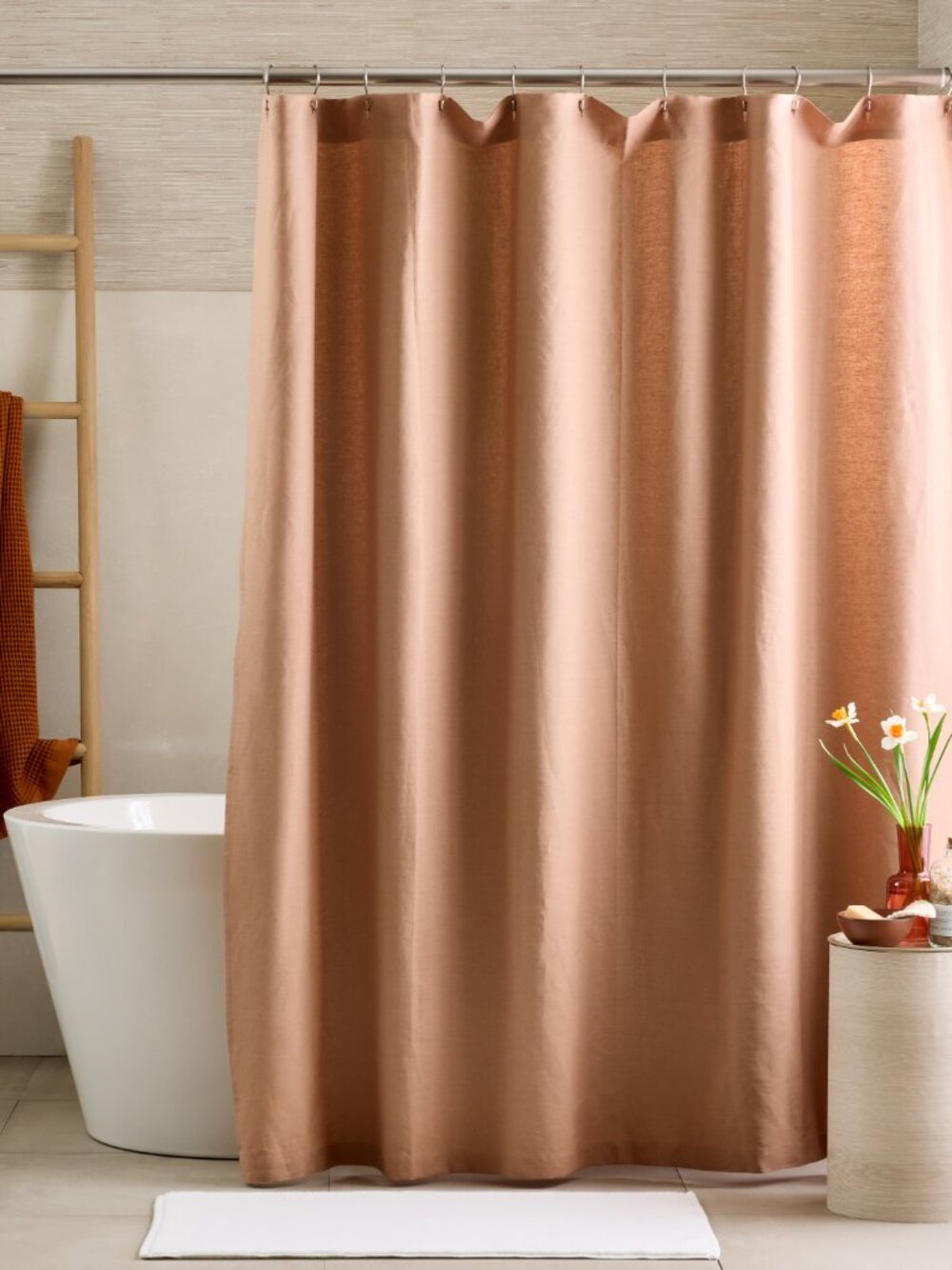 NWT Quince European Linen Shower Curtain, 100% Linen, Desert Sunset